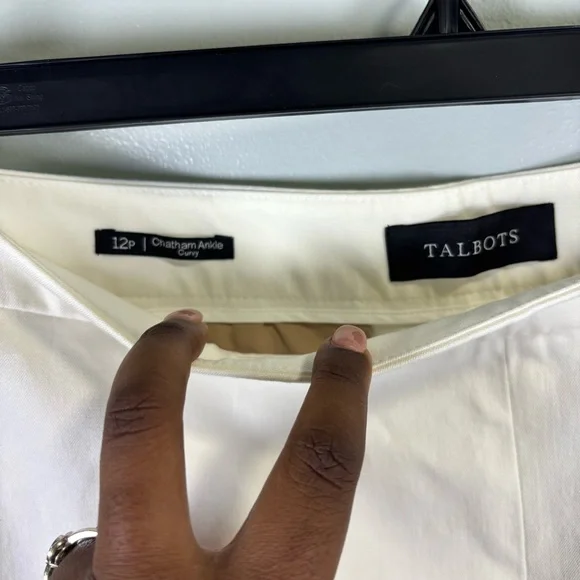 Talbots Cream Curvy Chatham Ankle Pants‎ Sz 12P - Picture 5 of 9